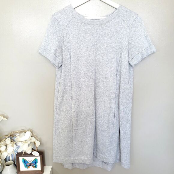 Caslon Dress Women's Size Small Gray Sweatshirt Cuffed Short Sleeves Pockets - Picture 1 of 9
